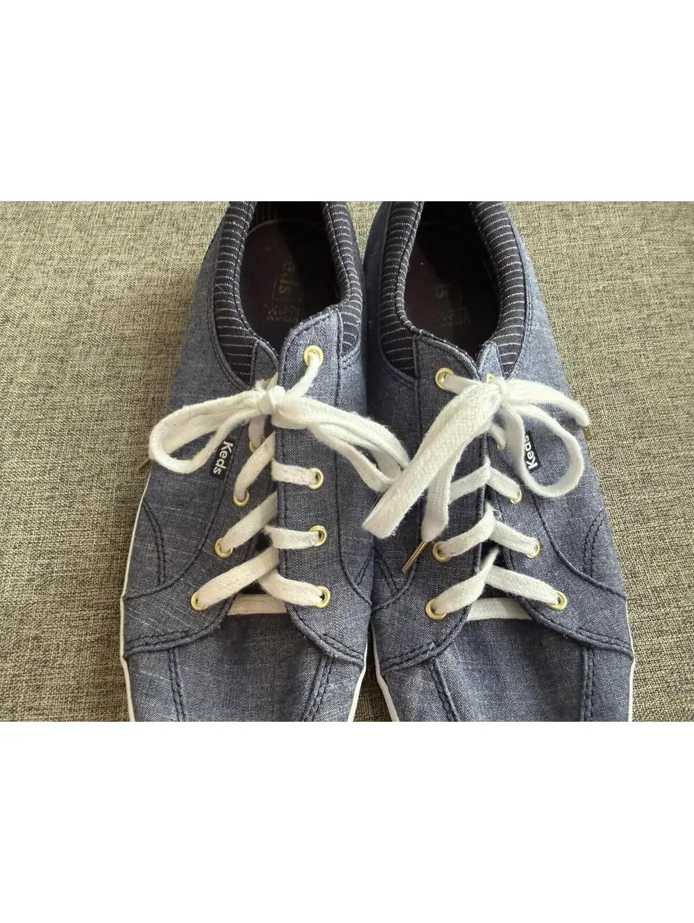 Keds Center Chambray Sneakers Womens Size 11 Denim Lace Up WF59957